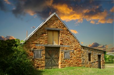 Chantier de restauration d'une grange