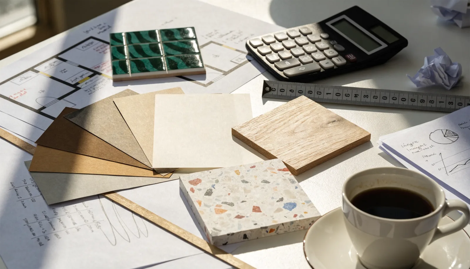 Plans, echantillons et budget de travaux prepares pour comparer les offres d artisans.